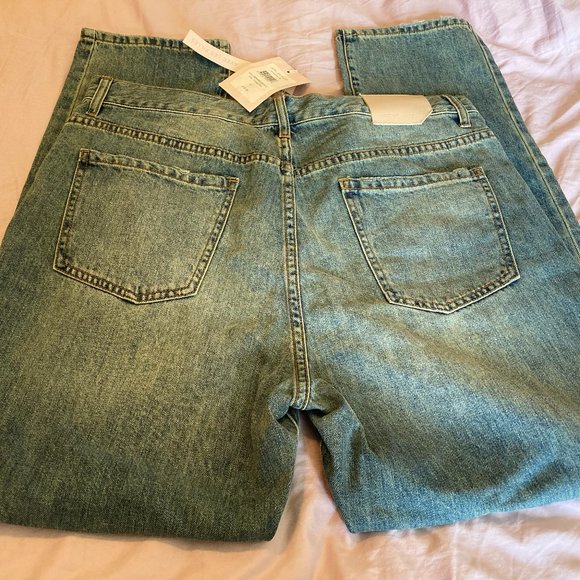 Avec Les Filles size 31 Vintage Blue Button Fly  Distressed Denim Jeans - Picture 3 of 10